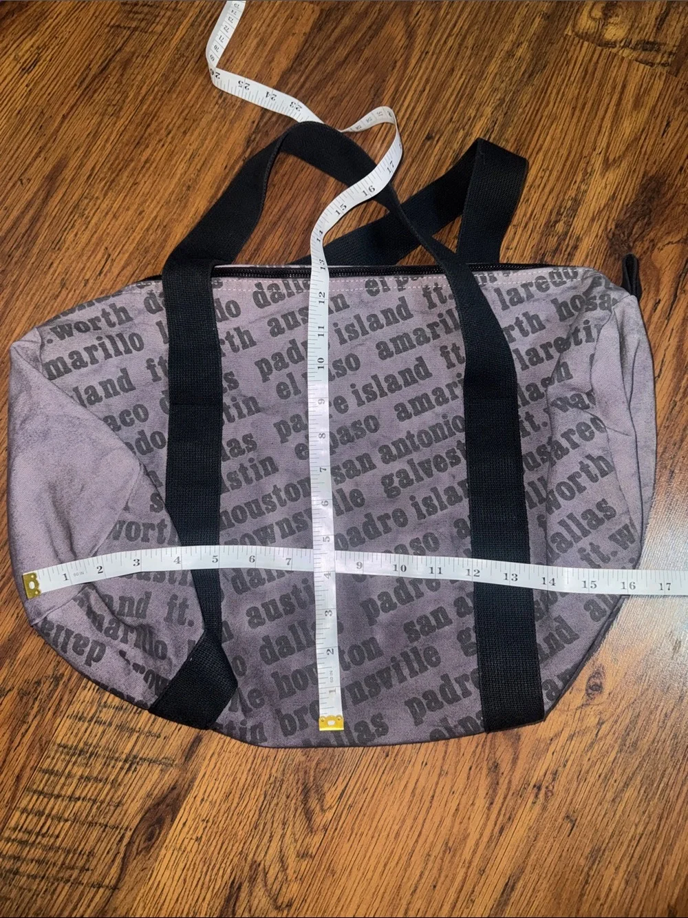 Texas Cities Weekender Duffel Bag with Black Straps 43.T